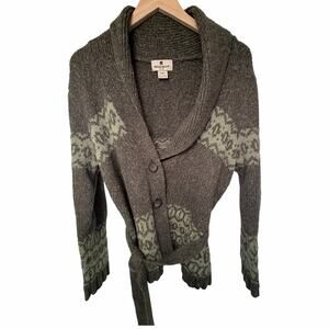 Woolrich Fair Isle Shawl Collar Belted Cardigan Women's Medium